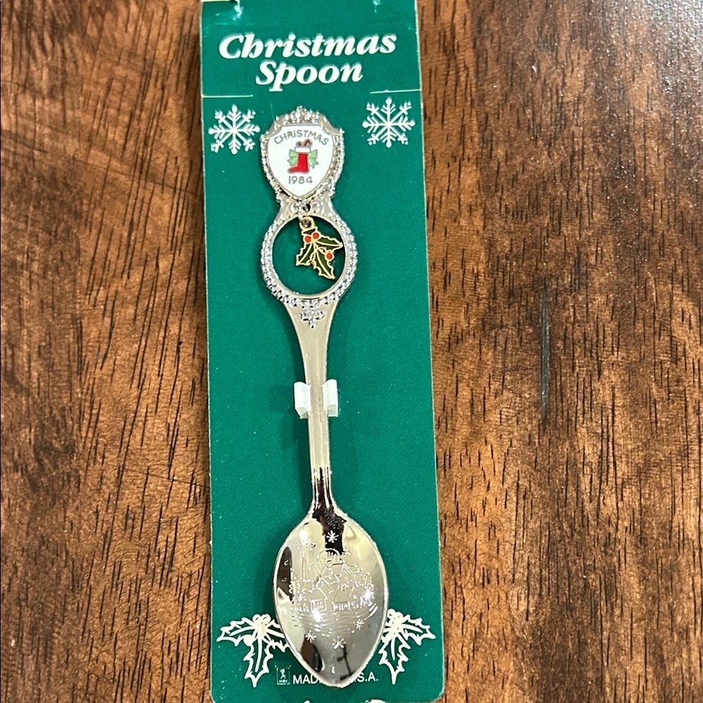 Vintage 1984 Christmas Collectible Spoon with Holiday Design
